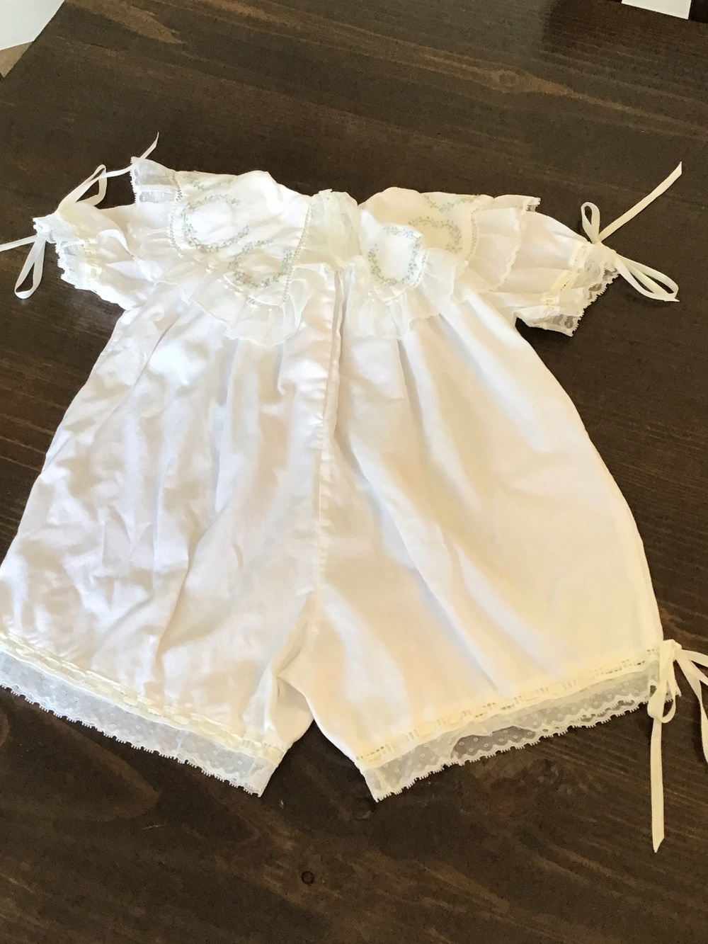 Vintage Strasburg Children heirloom collection lace bubble romper 100% cotton